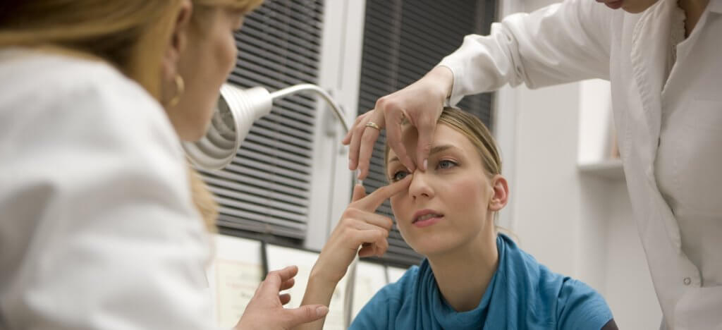 Patient during a rhinoplasty consultation